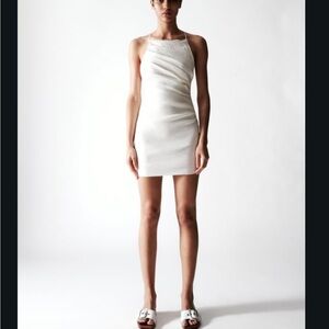 Zara draped linen dress